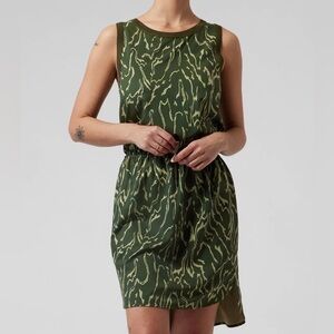 Athleta Olive Patterned Mini Dress